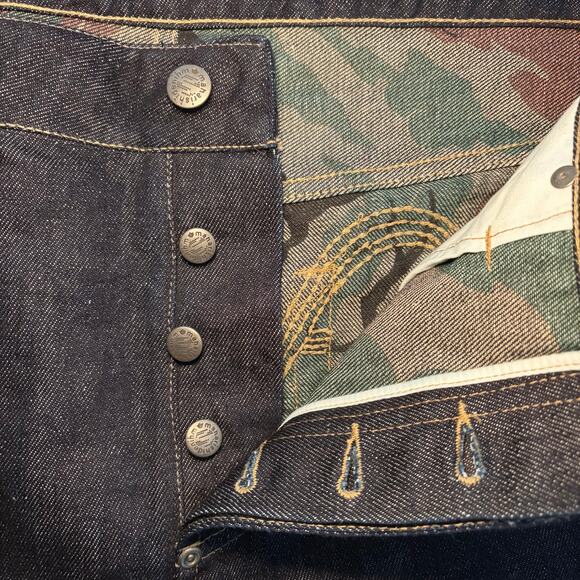 Maharishi Dragon Embroidered Jeans Hemp Cotton Denim Dark Wash Mens XL 36 x 30 - Picture 4 of 6